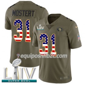 Camiseta Hombre NFL San Francisco 49ers Raheem Mostert 31 Nike 2017 Salute To Service USA Flag 2020 Super Bowl LIV